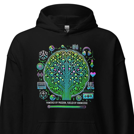 Powered by Passion, Fueled by Knowledge Sweatshirt – Inspirational Hoodie for Creatives - GEEKandGROOVE