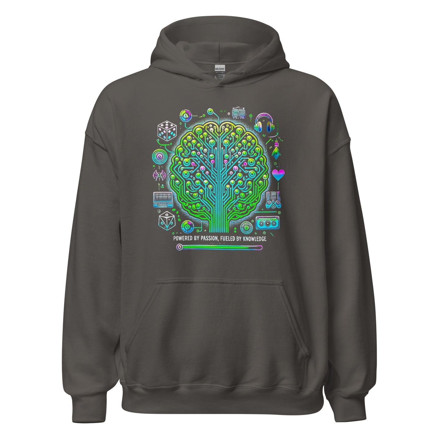 Powered by Passion, Fueled by Knowledge Sweatshirt – Inspirational Hoodie for Creatives - GEEKandGROOVE