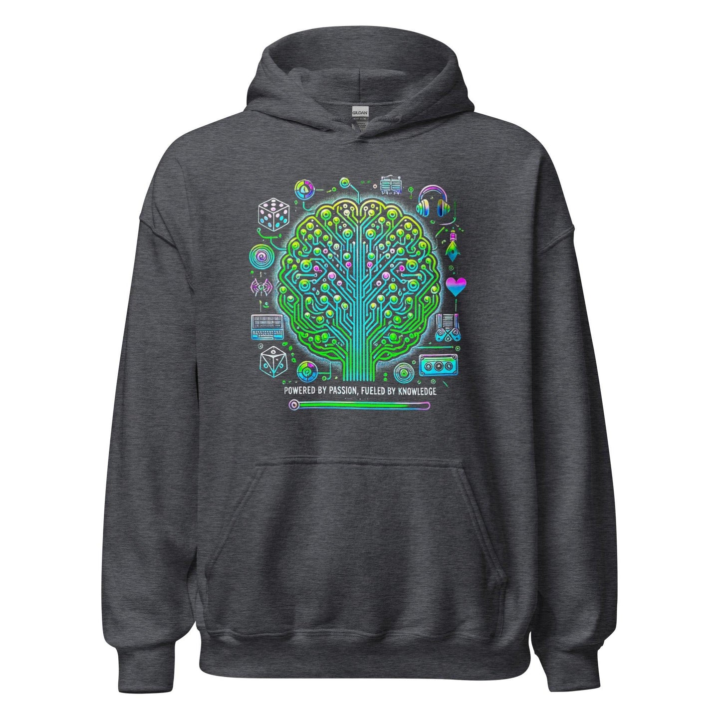 Powered by Passion, Fueled by Knowledge Sweatshirt – Inspirational Hoodie for Creatives - GEEKandGROOVE