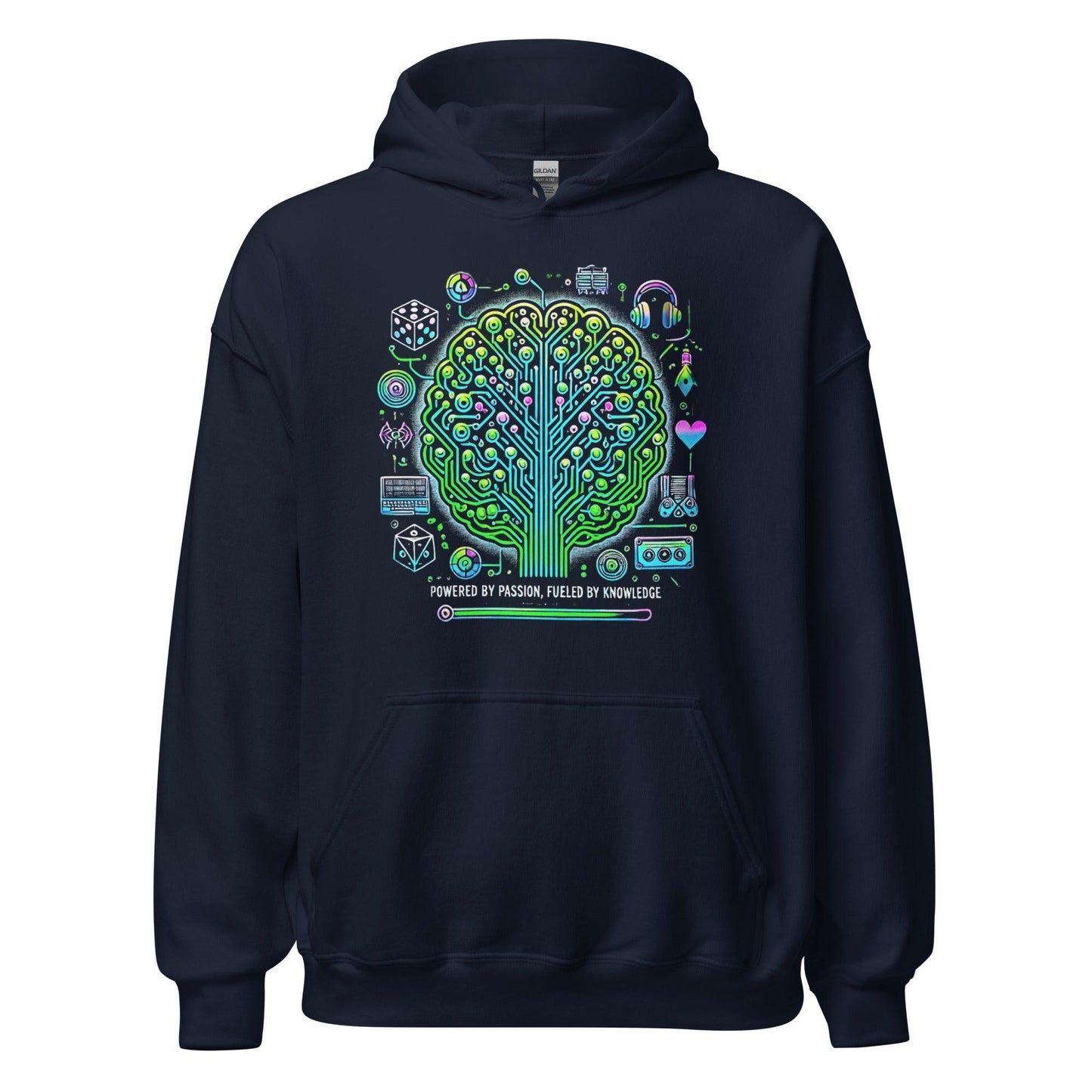 Powered by Passion, Fueled by Knowledge Sweatshirt – Inspirational Hoodie for Creatives - GEEKandGROOVE